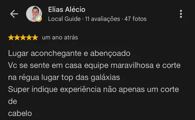 Avaliação de Elias Alécio no Google