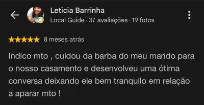 Avaliação de Leticia Barrinha no Google